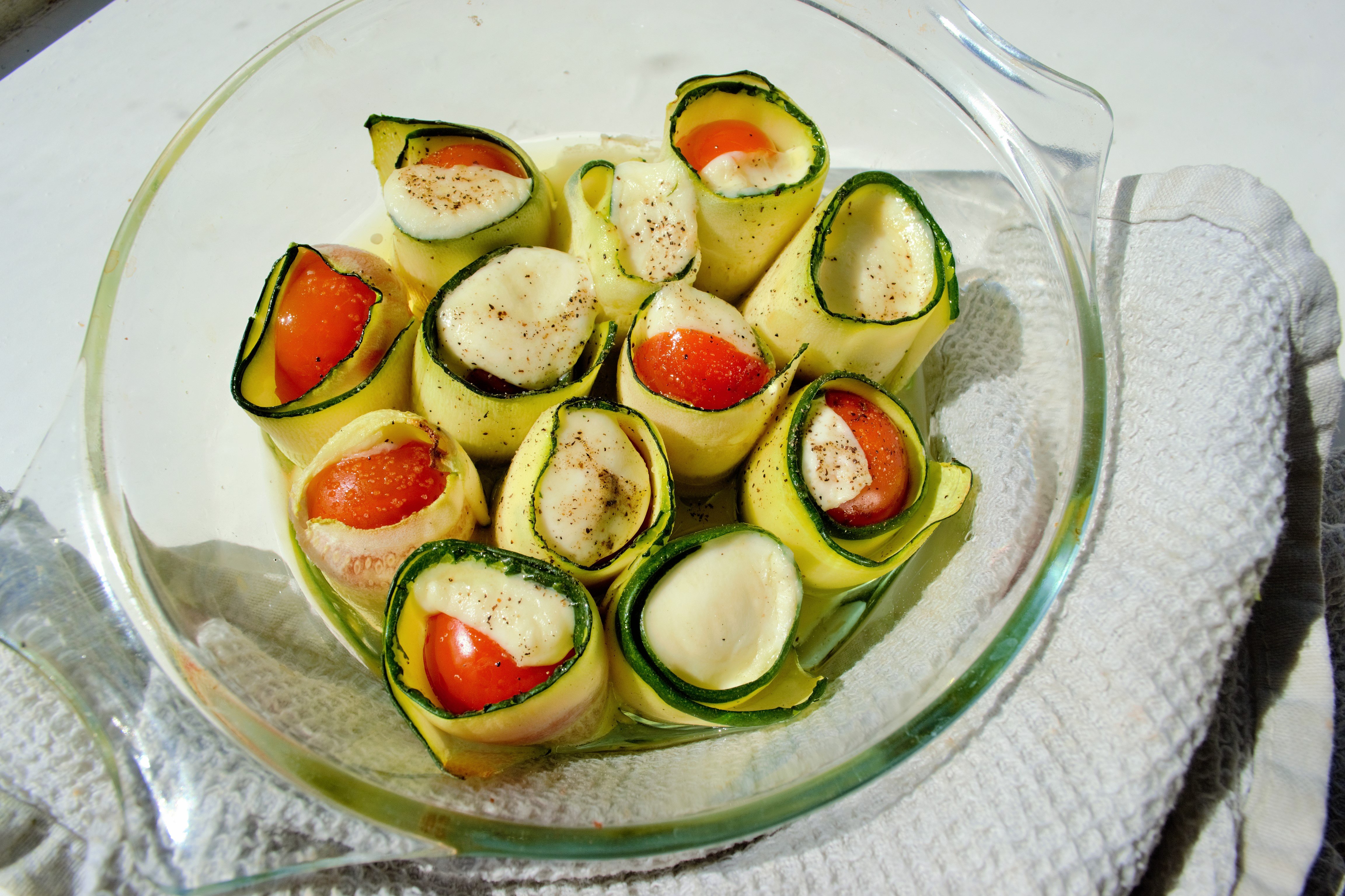 Courgettes Tomato and Mozzarella Melts