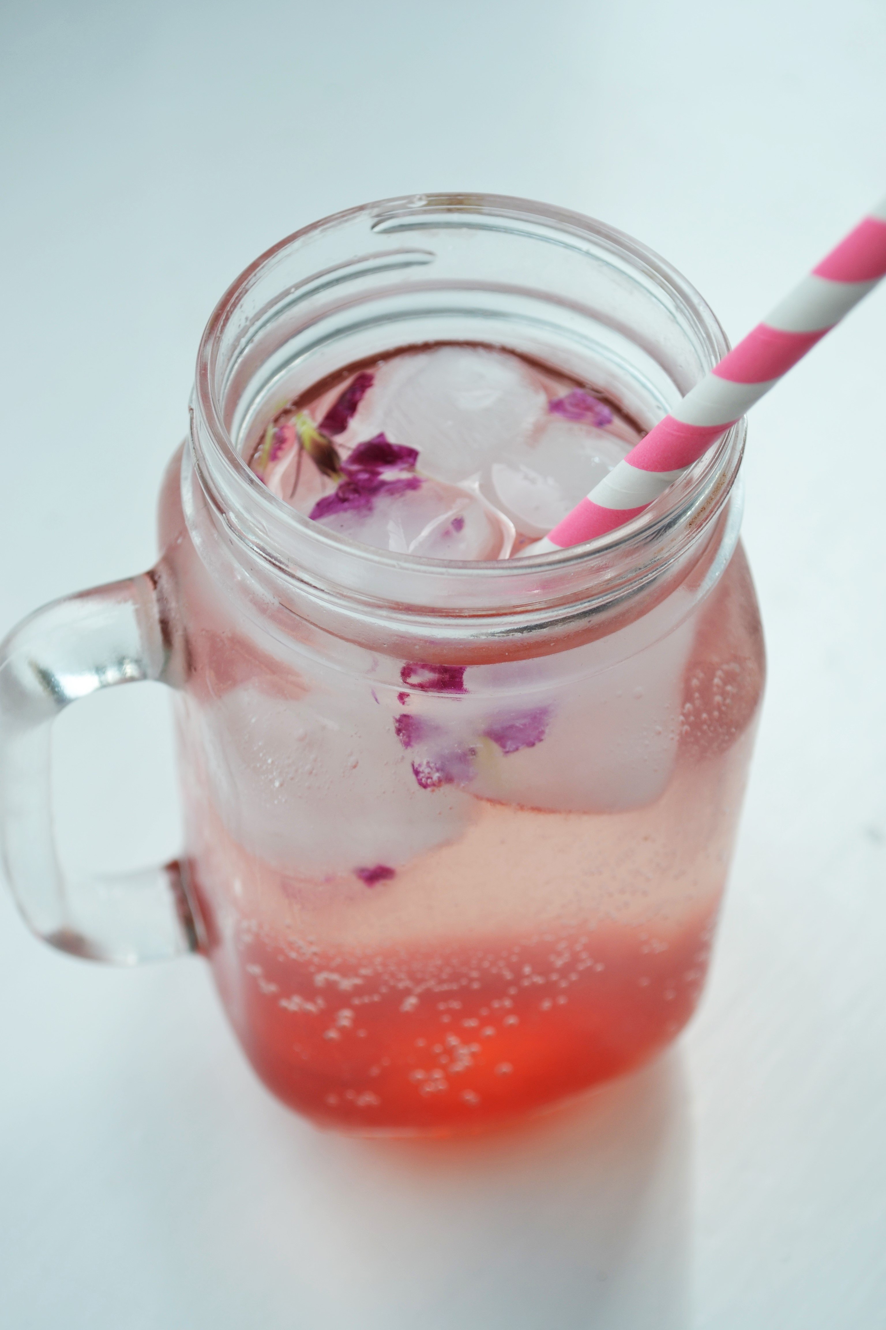 Strawberry Lemonade with a straw