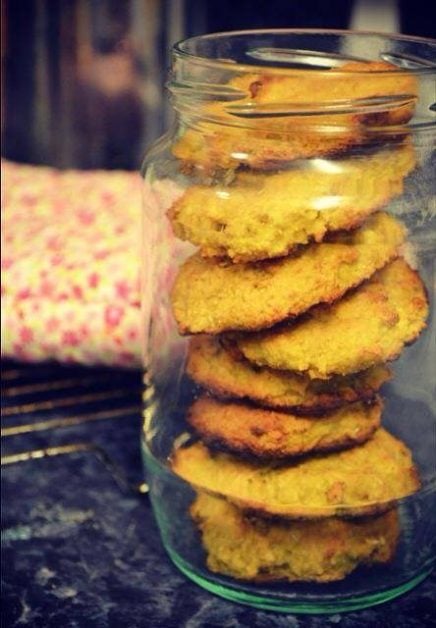 turmeric cookies in a clear jar