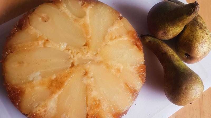 Upside Down Pear Cake Gluten Free