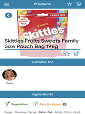 LiberEat app: Skittles