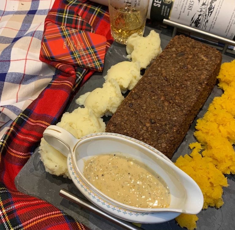 Vegan and gluten-free haggis