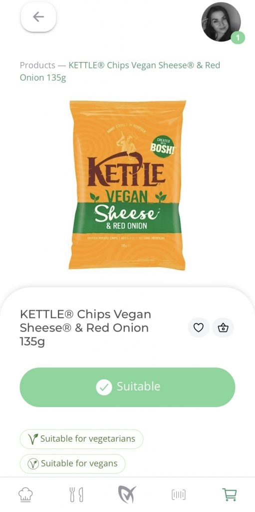 Kettle Vegan Sheese and & Red Onion Crisps on LiberEat App