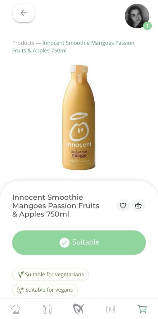 Innocent Smoothie Mangoes Passionfruit & Apples on LiberEat App