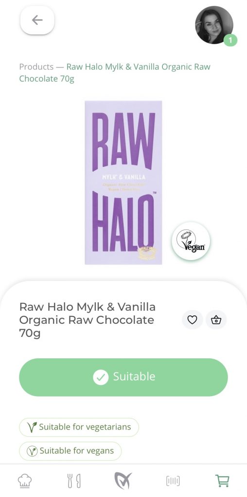 Raw Halo Mylk & Vanilla Organic Raw Chocolate on LiberEat app