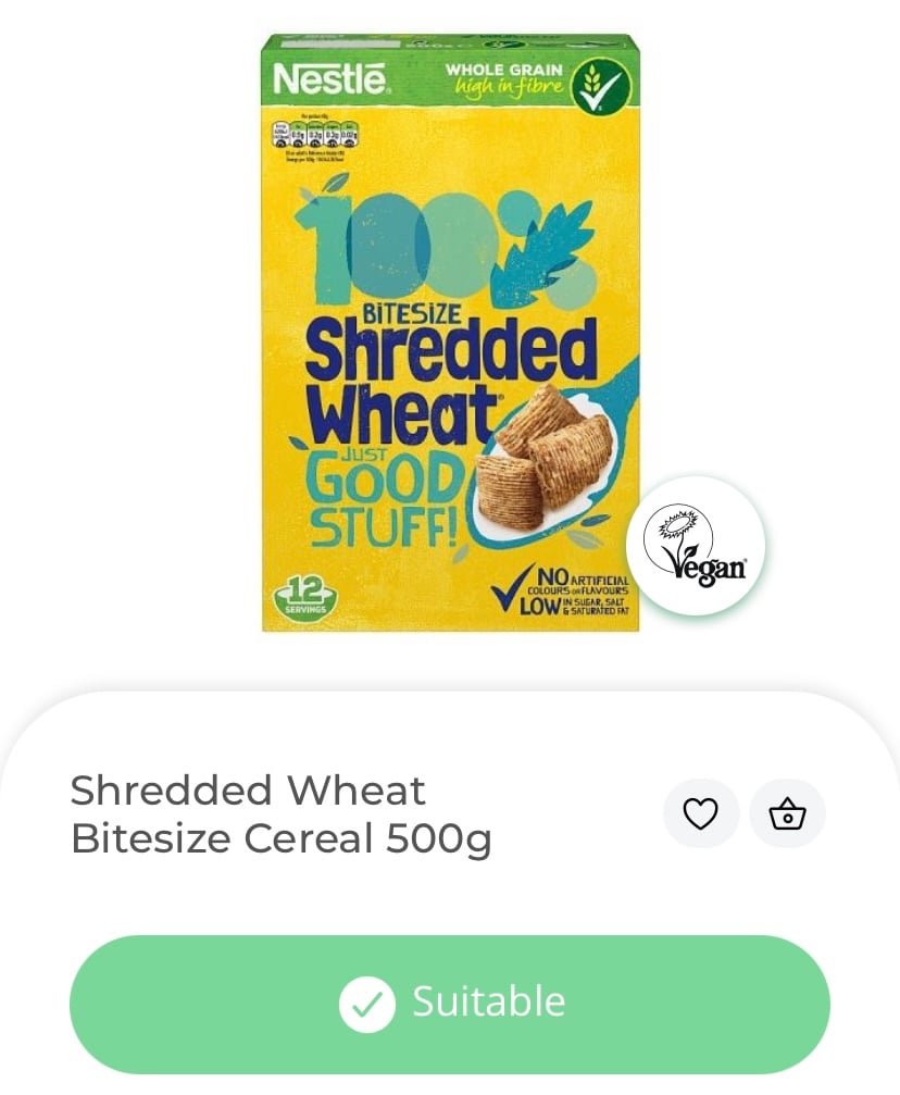 vegan cereal shredded wheat